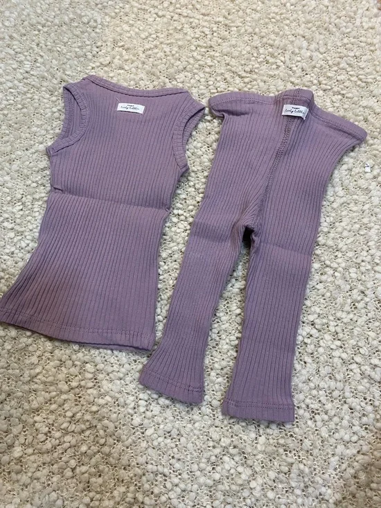 Ribbed Two-Piece Knit Set in Soft Lavender - Picture 2 of 4